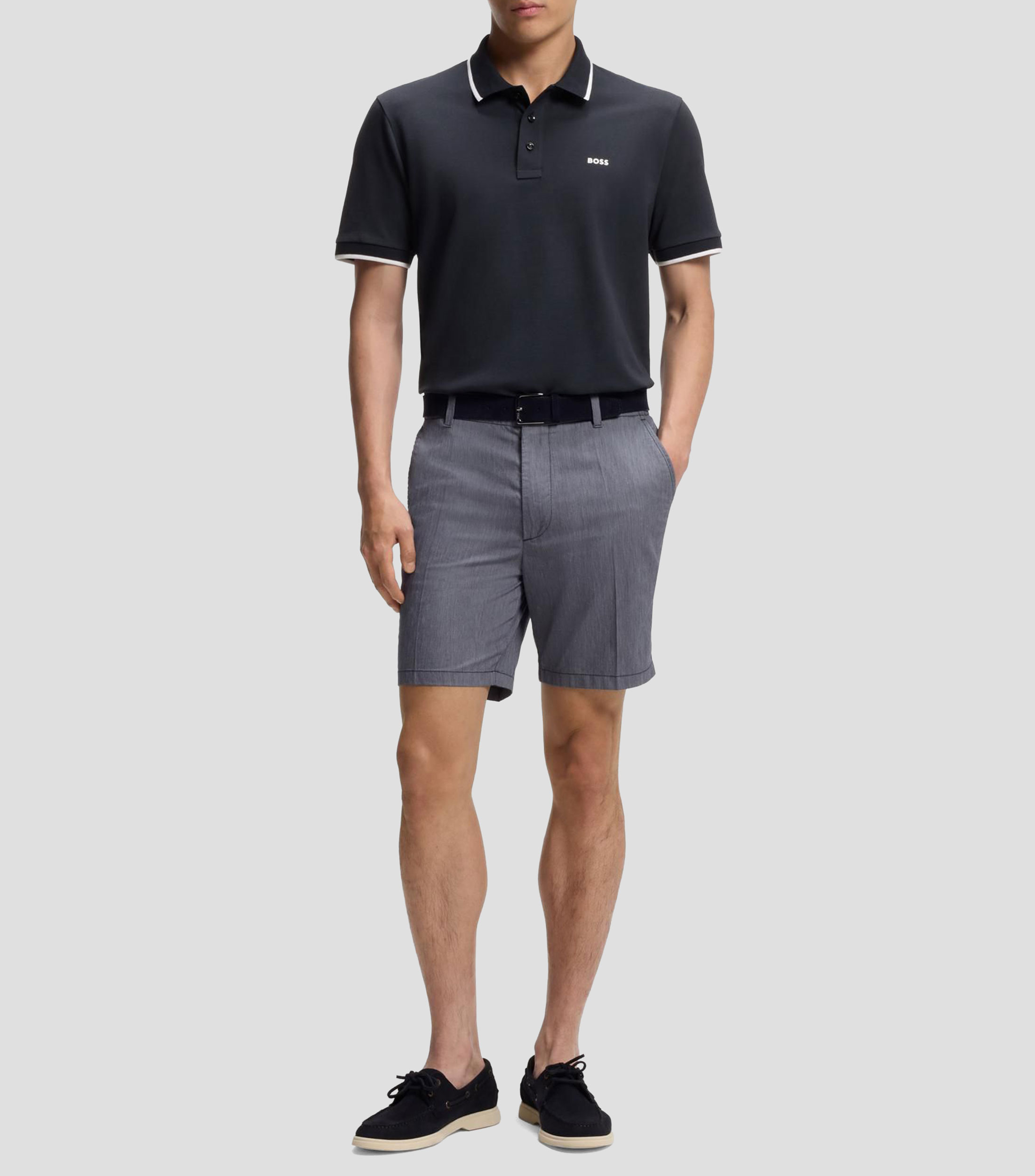 Polo BOSS de piqué de algodón con detalles en contraste Hombre